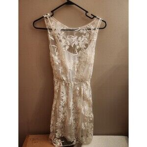 Alice + Olivia Cream Floral Lace Mini Dress
